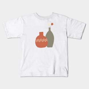 Two Terracotta Vases Organic forms ceramic abstract Kids T-Shirt